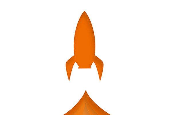 Paper Art Of Space Rocket Launch To The Sky In Startup Concept O